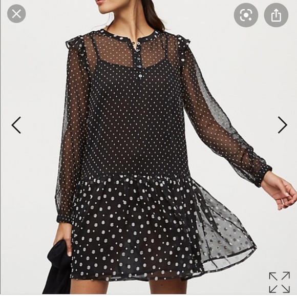 LOFT Dresses & Skirts - Loft mixed dots flippy a-line dress